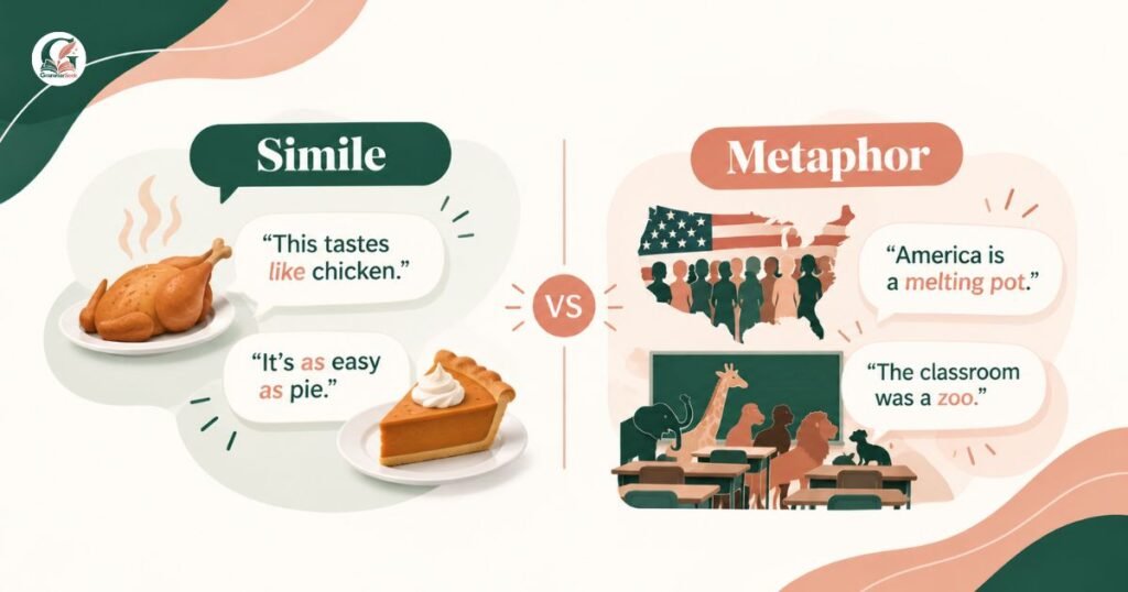 what is the difference between a simile and a metaphor